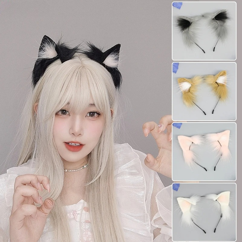 Anime Cosplay Girl With Black Hair - 1pcs Cat Ears Halloween Headband Women