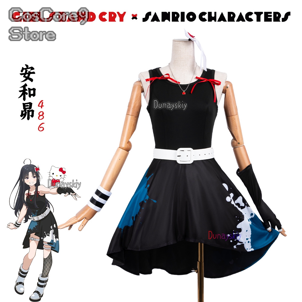 Anime Cosplay Girl With Black Hair - Subaru Awa Cosplay 코스프레 Black Princess