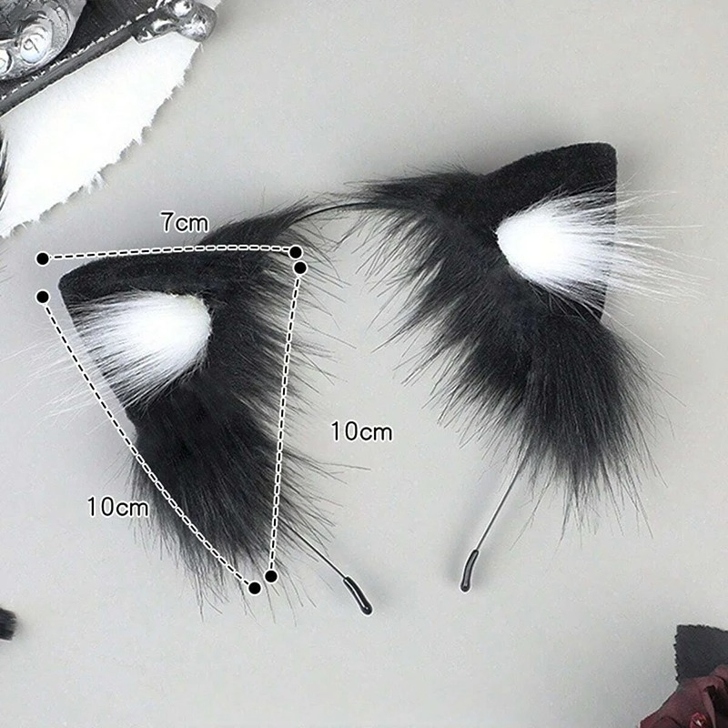 1pcs Cat Ears Halloween Headba - огляд і ціна Anime Cosplay Girl With Black Hair