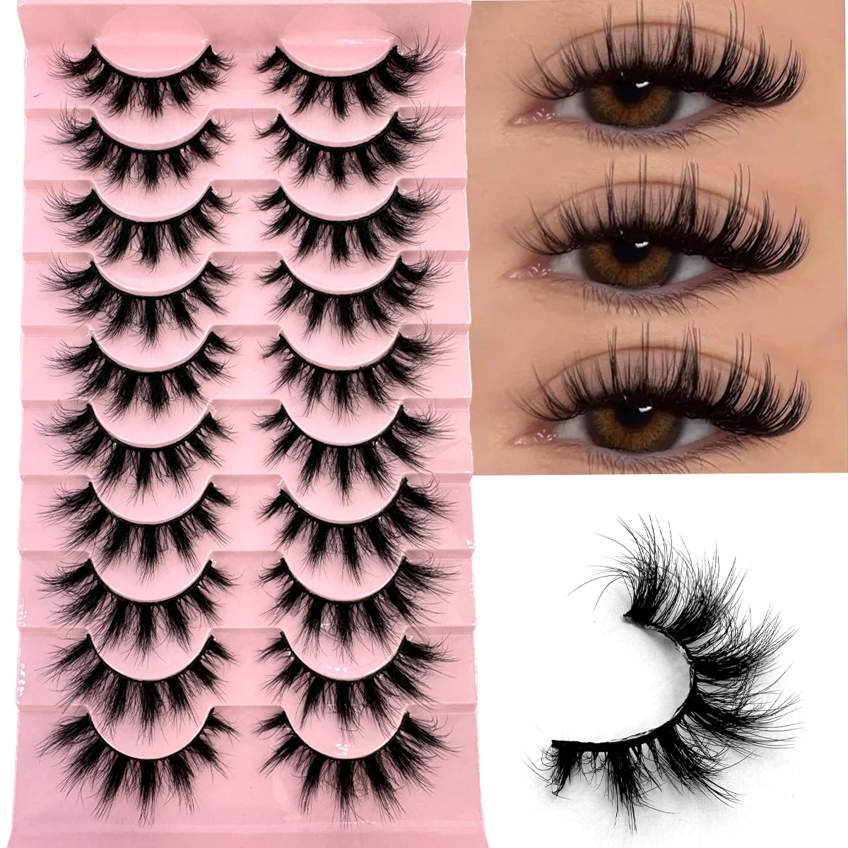 10Pairs Fluffy Artificial Mink - огляд і ціна Anime Cosplay Lashes