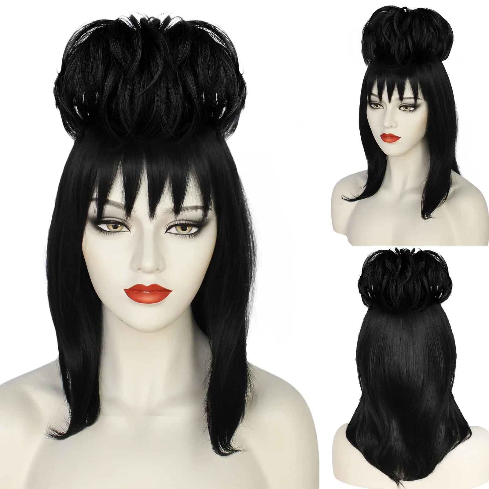 Lydia Deetz Cosplay Wig Bride  - огляд і ціна Anime Cosplay Girl With Black Hair