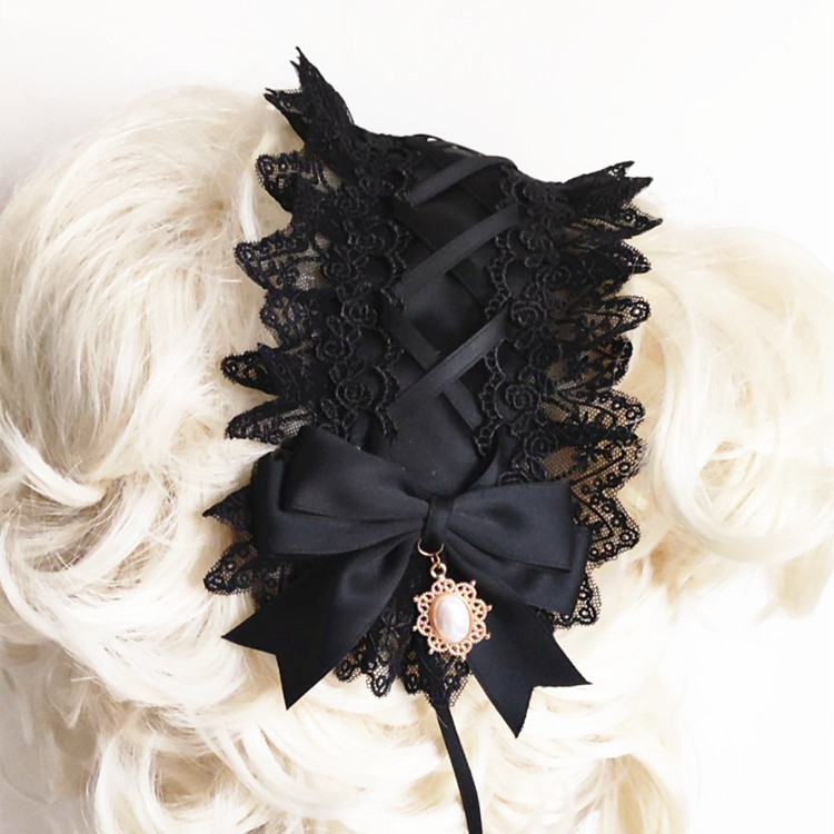 Red Dark Gothic Lolita Lace Ha - огляд і ціна Anime Cosplay Girl With Black Hair